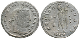 Roman Imperial
Galerius (305-311 AD) Kyzikos
AE Follis (24.8mm, 7.3g)
Obv: GAL MAXIMIANVS P F AVG Laureate head of Galerius to right. 
Rev: GENIO AVGV...