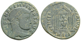 Roman Imperial
Maxentius (306-312 AD) Rome
AE Follis (25mm, 5.7g)
Obv: IMP C MAXENTIVS P F AVG. Laureate head of Maxentius, right.
Rev: CONSERV VRBS V...