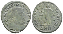 Roman Imperial
Licinius I (308-324 AD) Nicomedia
AE Follis (22.8mm, 2.3g)
Obv: IMP C VAL LICIN LICINIVS P F AVG, laureate head right 
Rev: IOVI CONSER...