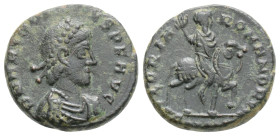 Roman Imperial
Honorius (393-423 AD) Kyzikos
AE Follis (15.2mm, 2.4g)
Obv:D N HONORIVS P F AVG, pearl-diademed, draped and cuirassed bust right
Rev: G...