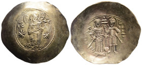Byzantine
Manuel I Comnenus (1143-1180 AD) Constantinople
EL aspron trachy (33.3mm, 4.25g)
Obv: IC-XC (barred), Christ standing facing on dais, bearde...