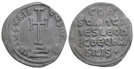 Byzantine
Leo IV the Khazar with Constantine VI (775-780 AD) Constantinople
AR Miliaresion (21.4 mm 1.9 g)
Obv: Cross potent set on three steps.
Rev:L...
