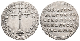 Byzantine
Constantine VII Porphyrogenitus, with Romanus I. (913-959 AD) Constantinople 
AR Miliaresion (24mm, 2.7g)
Obv: Cross-crosslet set on three s...