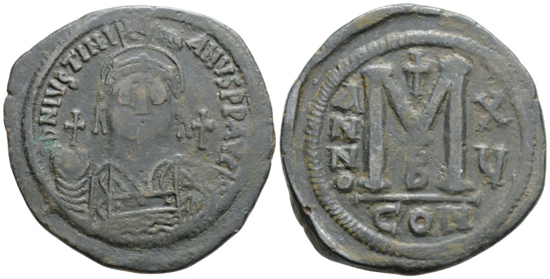 Byzantine 
Justinian I (527-565 AD) Constantinople 
AE Follis (40.6mm, 23.1g)
Ob...