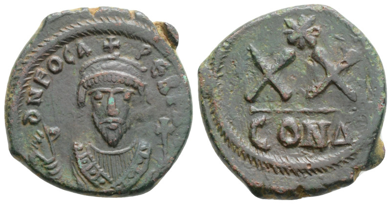 Byzantine
Phocas (602-610 AD) Constantinople
AE Half Follis (23.2mm, 6.6g)
Obv: ...