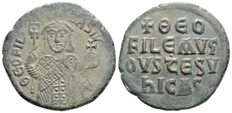 Byzantine
Theophilus, (829-842 AD) Constantinopolis
AE Follis (28.2mm, 8g)
Obv: ...