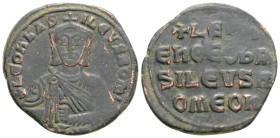 Byzantine
Leo VI the Wise (886-912.AD) Constantinople
AE Follis (26.1mm, 5.9g)
Obv: Crowned and draped bust facing, holding akakia
Rev: +LЄOҺ/ЄҺ ӨЄO Ь...