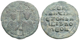 Byzantine
Constantine VII Porphyrogenitus, with Zoe (913-959 AD) Constantinople
AE Follis (26.6mm, 6.2g)
Obv: Crowned half-length figures of Constanti...