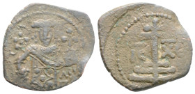 Byzantine
EMPIRE OF NICAEA. John III Ducas (Vatatzes) (1222-1254 AD). Magnesia
AE Tetarteron (20.6mm 1.7g)
Obv: Half-length facing bust of John, holdi...