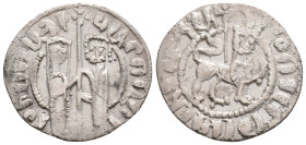 Medieval 
ARMENIA. Hetoum I and Zabel (1226-1270 AD)
AR Tram()21.4mm 2.8g)
Obv: Hetoum and Zabel standing facing one another, heads facing, holding be...