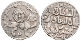 Medieval
ISLAMIC,Ghiyath al-Din Kay Khusraw II, first reign ( 1237-1246 AD) 
AR Dirham (21.8mm 2.9g) 
Obv: Lion advancing right; facing sun and star a...