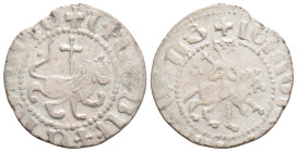 Medieval
ARMENIA, Royal, Levon III (1301-1307) 
AR Tram (20.3mm 2.4g)
Levon III on horseback riding right, head facing, holding cruciform scepter and ...