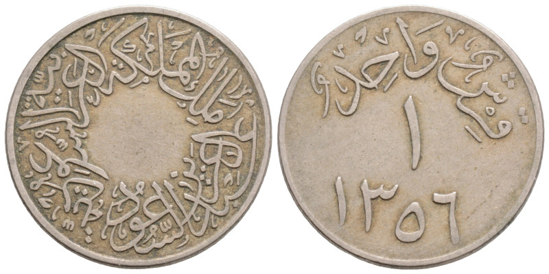Medieval
SAUDI ARABIA. AH 1356 (1937). Abd Al-Aziz Bin Sa'ud
Ghirsh(26.6mm 6.3g)