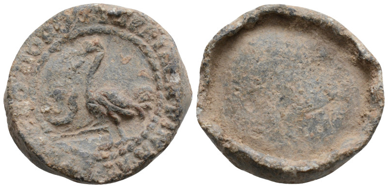 Roman Seal
(Circa 2th-3th centuries)
(25.4mm 8.4g)
Obv: Swan left, Circular lega...