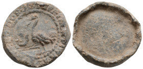 Roman Seal
(Circa 2th-3th centuries)
(25.4mm 8.4g)
Obv: Swan left, Circular legand
Rev:Blank