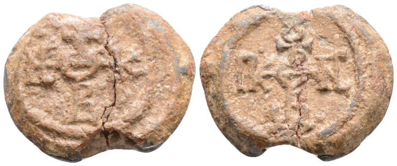 Byzantine Lead Seal ( 6th century)
Obv: Cruciform monogram
Rev: Cruciform monogr...