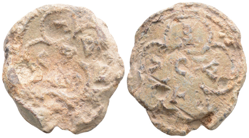 Byzantine Lead Seal ( 5th-6th centuries)
Obv: Floral pattern
Rev: Floral pattern...