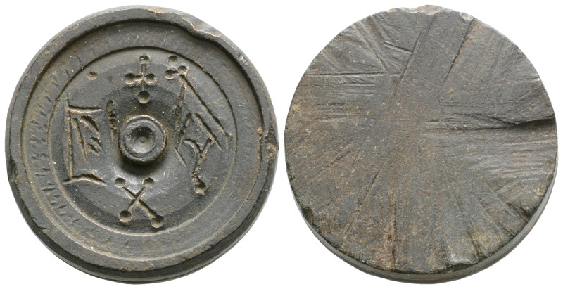 Byzantine Commercial Weight (4-6th centuries)
Obv: Γ A, with cross above.
Rev: B...