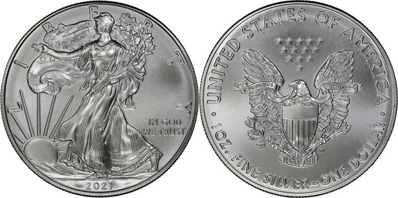 2021 American 1 Ounce Silver Eagle at Dawn and at Dusk 35th Anniversary Coin. Cl...
