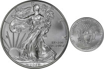 2021 American 1 Ounce Silver Eagle at Dawn and at Dusk 35th Anniversary Coin. Classic Design, Heraldic Eagle. The VERY LAST Silver Eagle Struck. MS-70...