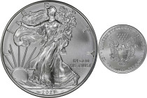 2021 American 1 Ounce Silver Eagle at Dawn and at Dusk 35th Anniversary Coin. Classic Design, Heraldic Eagle. 23rd to the Last Classic Coin Struck. MS...