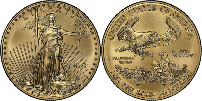 2021 American 1 Ounce Gold Eagle at Dawn and at Dusk 35th Anniversary Coin. Clas...