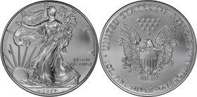 2021 American 1 Ounce Silver Eagle at Dawn and at Dusk 35th Anniversary Coin. Classic Design, Heraldic Eagle. 32nd to the Last Classic Coin Struck. MS...