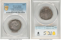 George I "South Sea Company" Shilling 1723-SSC MS63 PCGS, KM539.3, S-3647, S-1176. First Bust. C/SS in 3rd Quarter. Struck from silver supplied by the...