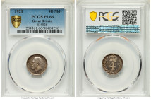 George V 4-Piece Certified Prooflike Maundy Set 1921 PCGS, KM-MDS179. Set includes Penny PL66, 2 Pence PL65, 3 Pence PL65, and 4 Pence PL66. Sold as i...