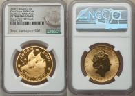 Elizabeth II gold Proof "Mayflower 400th Anniversary" 100 Pounds (1 oz) 2020 PR70 Ultra Cameo NGC, KM-Unl. Mintage: 500. One Out of First 100 Struck. ...