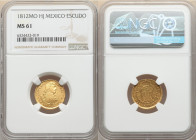 Ferdinand VII gold Escudo 1812 Mo-HJ MS61 NGC, Mexico City mint, KM121, Fr-49, Cal-1514. A challenging issue at this level of preservation, graced wit...