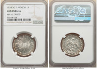 Republic 2 Reales 1838 Go-PJ UNC Details (Reverse Cleaned) NGC, Guanajuato mint, KM374.8. Graced with subtle autumnal toning at the peripheries. 

HID...