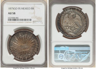 Republic 8 Reales 1875 Go-FR AU58 NGC, Guanajuato mint, KM377.8. A bewitching orb of sunset toning occupies the central obverse. 

HID09801242017

© 2...