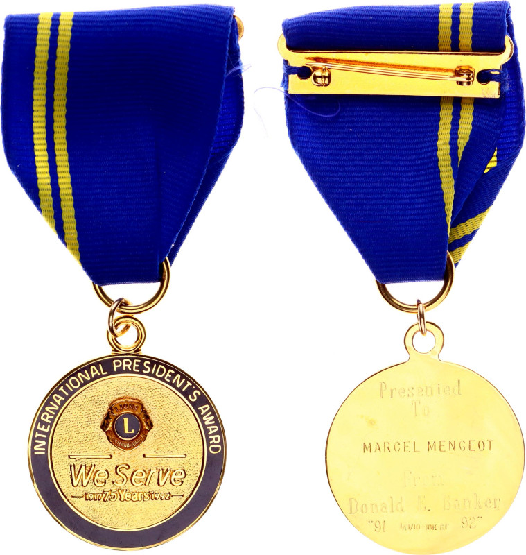 Brass 32 mm.; Enameled; with original ribbon; Condition-I