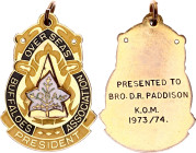 Freemasons Overseas Buffaloes Association President Badge 1973 - 1974