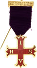 Freemasons 1st Degree Red ISVH Cross of Constantine Knight-Mason Breast Jewel Medallion 20 -th Century