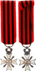 Belgium Civil Decoration Silver Cross II Class for Administrative Long Service Miniature 1867 - 1914