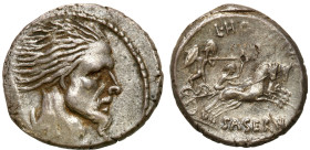 Collection of Ancient coins
Roman Republic. L. Hostilius Saserna, 48 B.C. Denar, Rome - RARE 

Aw.: Głowa Wercyngetoryksa w torkwesie w prawo, za g...