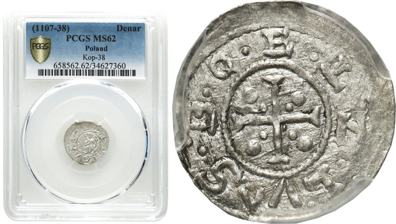 COLLECTION Medieval coins
Bolesław III Krzywousty (1102-1138). Denar PCGS MS62 ...