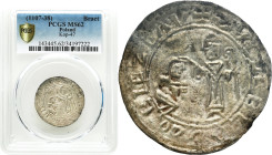 COLLECTION Medieval coins
Bolesław III Krzywousty (1102-1138). Brakteat protekcyjny(absolucyjny), po 1113 r. Cracow / Krakow lub Gniezno PCGS MS62 - ...