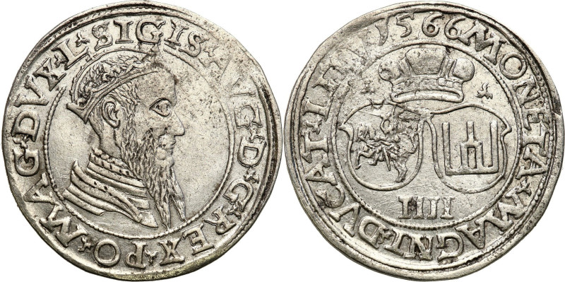 Sigismund II August
Zygmunt II August. Czworak (4 Grosz- Groschen) 1566, Vilniu...