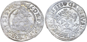 Siege coins of Danzig (1577)
Stefan Batory. Grosz (Groschen) oblężniczy 1577, Danzig (litery TE rozdzielone) 

Późniejszy, mniej starannie bity typ...