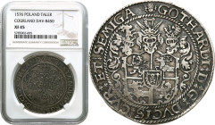 Courland
Kurlandia, Gotthard Kettler (1562-1587). Taler (thaler) 1576, Mitawa NGC XF45 - EXTREMELY RARE R* c. a. 

Aw.: Bogato zdobiona, czteropolo...