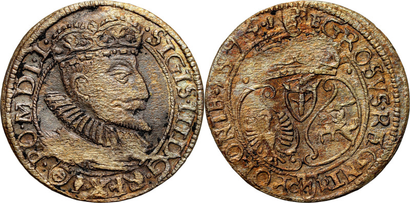 Sigismund III Vasa 
Zygmunt III Waza. Grosz (Groschen) 1594, Olkusz - RARITY R5...