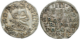 Sigismund III Vasa 
Zygmunt III Waza. Naśladownictwo trojaka lubelskiego 1601 - BEAUTIFUL 

Aw.: Głowa króla w prawo. W otoku: SIG III D - G REX P ...