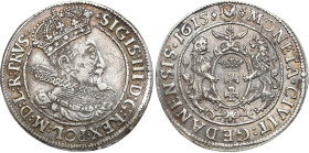 Sigismund III Vasa 
Zygmunt III Waza. Ort - 18 Groszy (Groschen) 1615 Danzig - RARITY R6 

Niezwykle rzadka odmiana z podwójnym ozdobnikiem w legen...