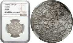 Sigismund III Vasa 
Zygmunt III Waza. Ort - 18 Groszy (Groschen) 1625, Danzig NGC MS63 - BEAUTIFUL 

Aw.: Popiersie króla w prawo, w koronie, w zbr...
