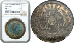 Stanislaus Augustus Poniatowski 
Stanisław August Poniatowski. Taler (thaler) 1783 EB, Warszawa - popiersie bez wstęgi - NGC MS62 (MAX) 

Aw.: Głow...