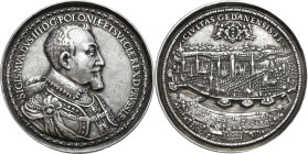 Medals
Zygmunt III Waza. Donative 1 1/2 Taler (thaler) 1620, Danzig - CITY PANORAMA 

Aw.: Popiersie króla z gołą głową, w zbroi dekorowanej motywa...