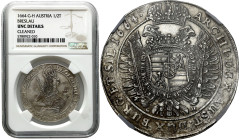 Related to Poland, Silesia, Pomerania, Prussia 
Silesia under Austrian rule. Leopold I (1657-1705). 1/2 Taler (thaler) a 1664 GH, Wrocaw NGC UNC - RA...